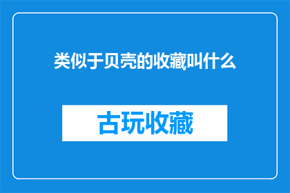 类似于贝壳的收藏叫什么(收藏贝壳的爱好者通常如何称呼他们珍视的物品？)