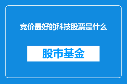 竞价最好的科技股票是什么(您是否在寻找那些能够引领科技股潮流的佼佼者？)